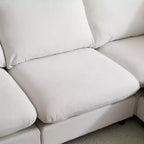Christopher Knight Home Acker 99.5 Modern 3 Seater Upholstered Sectional Sofa, White