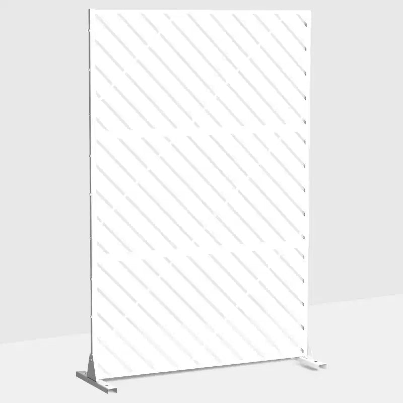 White galvanized sheet screen 71.37x46.8inch independent outdoor and indoor privacy screen, balcony terrace garden decoration privacy screen
