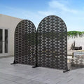 72 x 47 inch Black Arched Metal Outdoor Private Screen