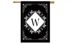 Briarwood Lane Everyday Double Sided House Flag 40x28 For Outdoor Black and White Monogram W House Flag