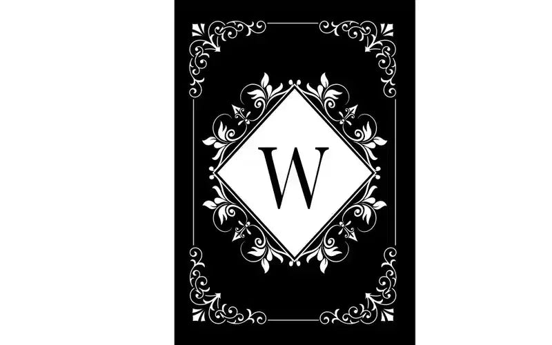 Briarwood Lane Everyday Double Sided House Flag 40x28 For Outdoor Black and White Monogram W House Flag