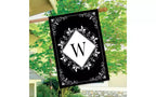 Briarwood Lane Everyday Double Sided House Flag 40x28 For Outdoor Black and White Monogram W House Flag