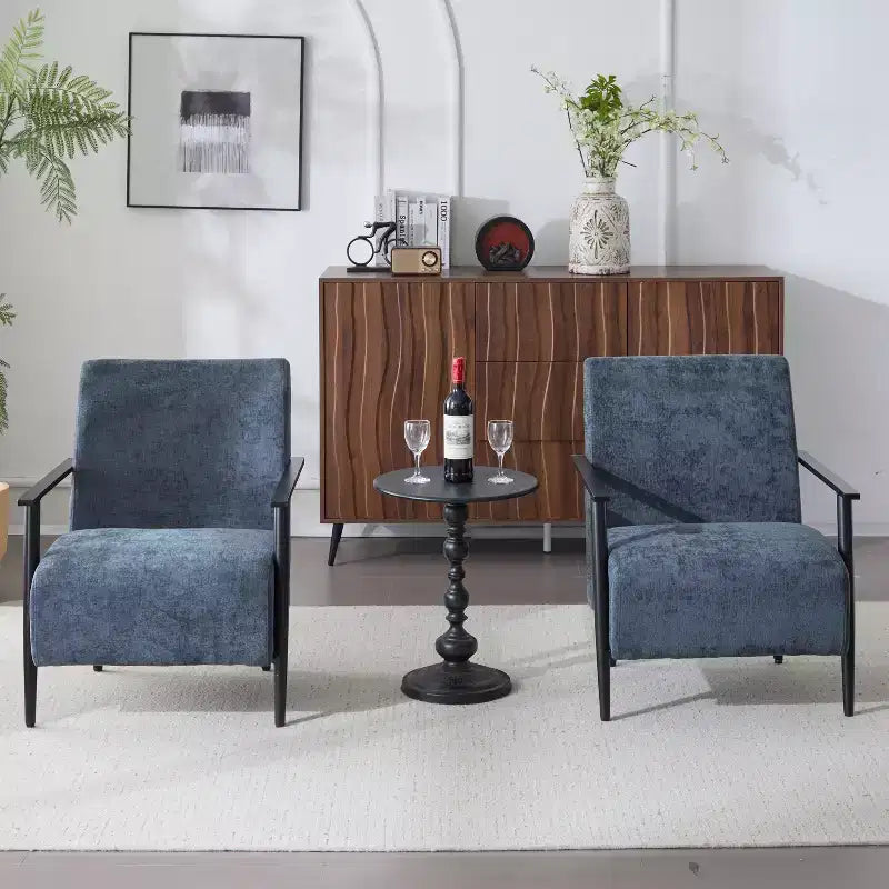 Christopher Knight Home Arnold Modern Upholstered Iron Club Chair (Set of 2)