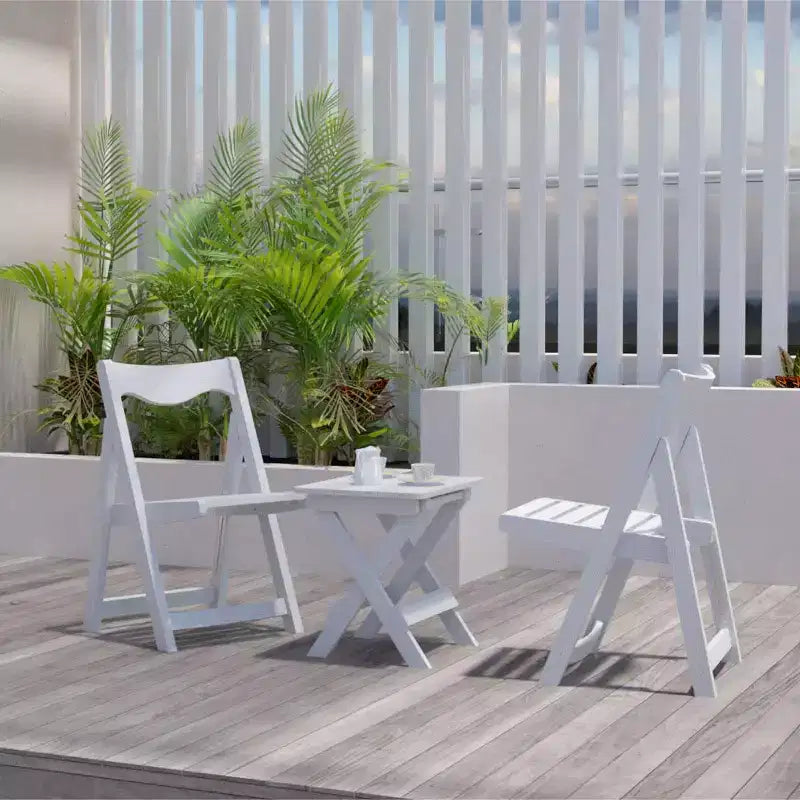 GDFStudio Matt 3pcs High Impact Polystyrene Foldable Bistro Set