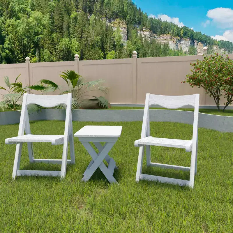 GDFStudio Matt 3pcs High Impact Polystyrene Foldable Bistro Set