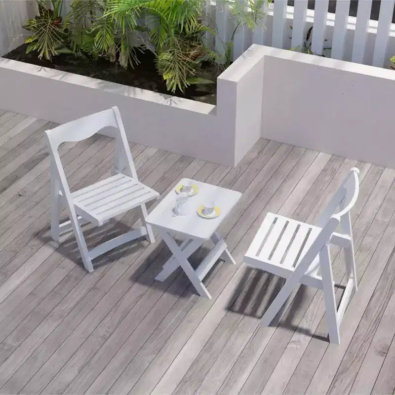 GDFStudio Matt 3pcs High Impact Polystyrene Foldable Bistro Set