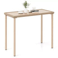 Costway 48 Outdoor Counter Height Table Patio Bar Table Heavy Duty Rectangle Metal Frame