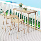 Costway 48 Outdoor Counter Height Table Patio Bar Table Heavy Duty Rectangle Metal Frame