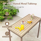 Costway 48 Outdoor Counter Height Table Patio Bar Table Heavy Duty Rectangle Metal Frame