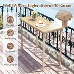 Costway 48 Outdoor Counter Height Table Patio Bar Table Heavy Duty Rectangle Metal Frame