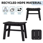 Hyleory HDPE Portable Ottoman,Ergonomic Curved Outdoor Stool