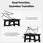 Hyleory HDPE Portable Ottoman,Ergonomic Curved Outdoor Stool