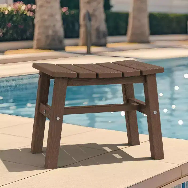 Hyleory HDPE Portable Ottoman,Ergonomic Curved Outdoor Stool