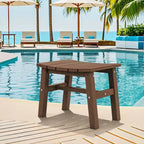 Hyleory HDPE Portable Ottoman,Ergonomic Curved Outdoor Stool
