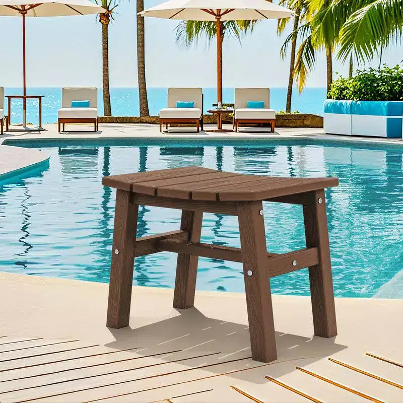 Hyleory HDPE Portable Ottoman,Ergonomic Curved Outdoor Stool