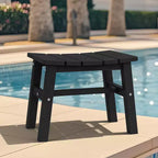 Hyleory HDPE Portable Ottoman,Ergonomic Curved Outdoor Stool
