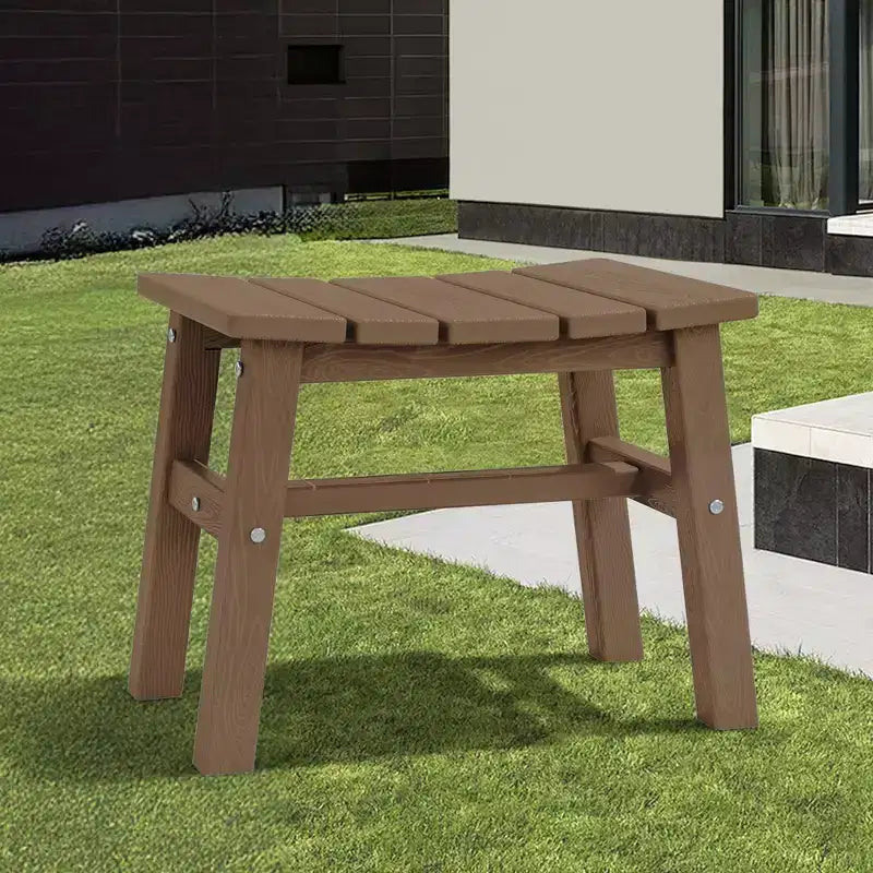 Hyleory HDPE Portable Ottoman,Ergonomic Curved Outdoor Stool