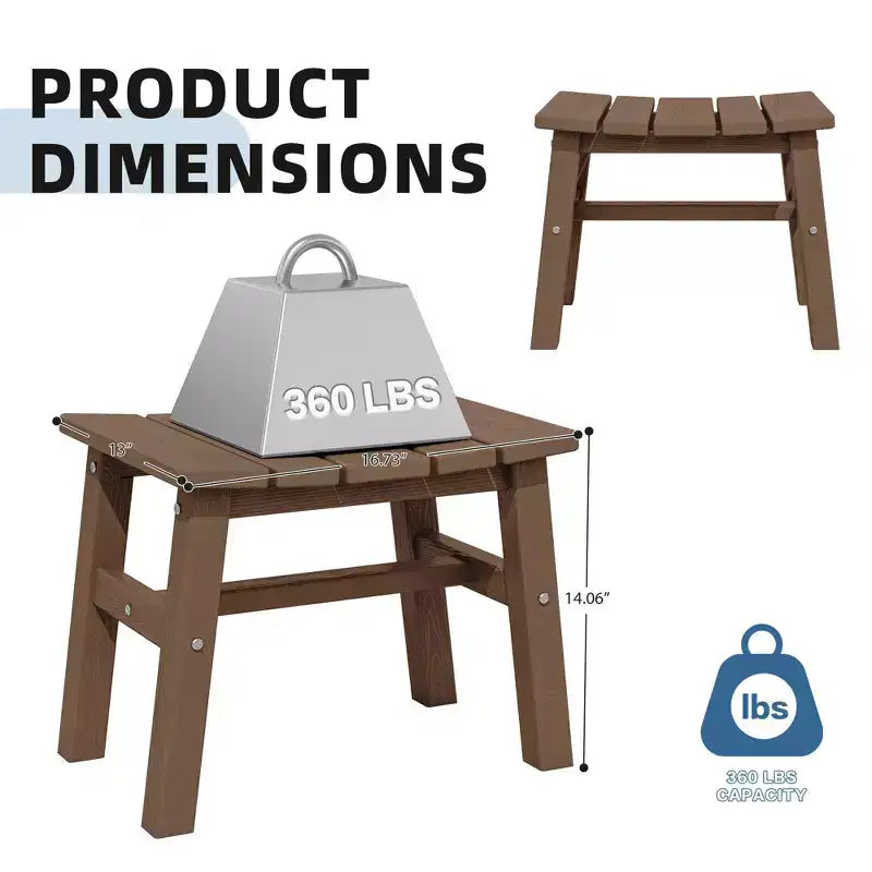 Hyleory HDPE Portable Ottoman,Ergonomic Curved Outdoor Stool
