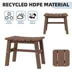 Hyleory HDPE Portable Ottoman,Ergonomic Curved Outdoor Stool