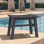 Hyleory HDPE Portable Ottoman,Ergonomic Curved Outdoor Stool