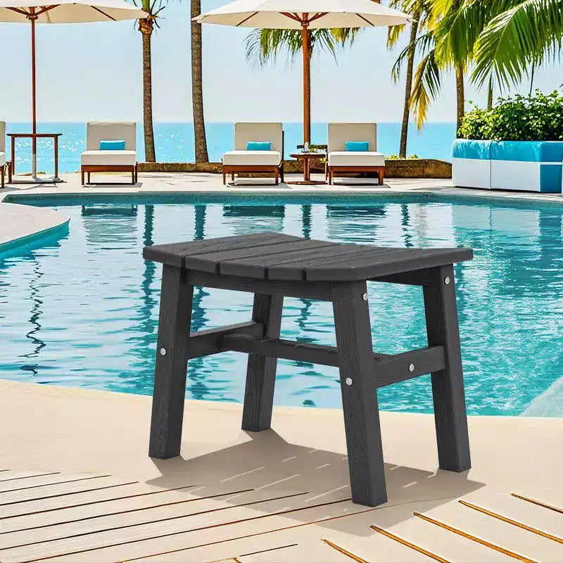 Hyleory HDPE Portable Ottoman,Ergonomic Curved Outdoor Stool