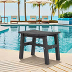 Hyleory HDPE Portable Ottoman,Ergonomic Curved Outdoor Stool