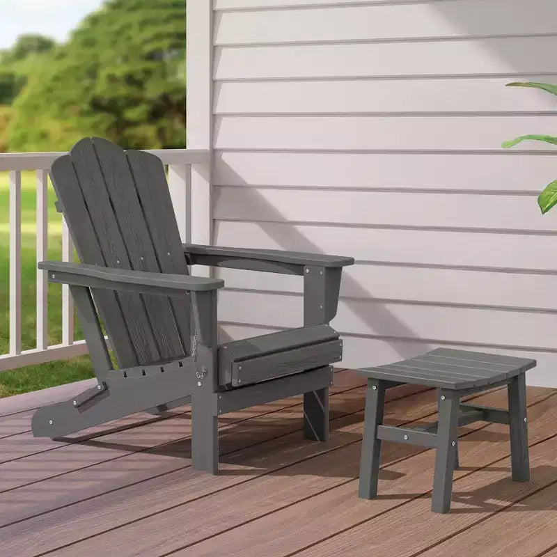 Hyleory HDPE Portable Ottoman,Ergonomic Curved Outdoor Stool