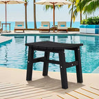 Hyleory HDPE Portable Ottoman,Ergonomic Curved Outdoor Stool