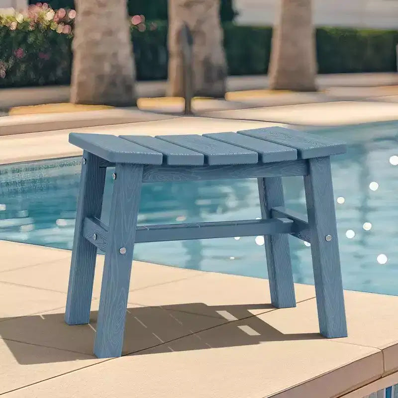 Hyleory HDPE Portable Ottoman,Ergonomic Curved Outdoor Stool