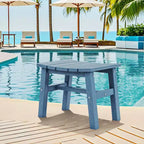 Hyleory HDPE Portable Ottoman,Ergonomic Curved Outdoor Stool