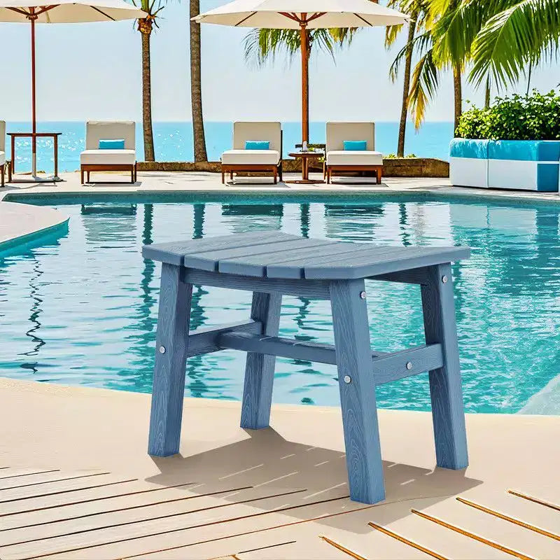 Hyleory HDPE Portable Ottoman,Ergonomic Curved Outdoor Stool