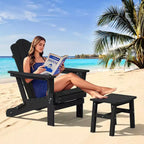 Hyleory HDPE Portable Ottoman,Ergonomic Curved Outdoor Stool