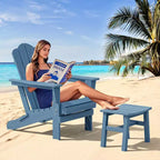 Hyleory HDPE Portable Ottoman,Ergonomic Curved Outdoor Stool