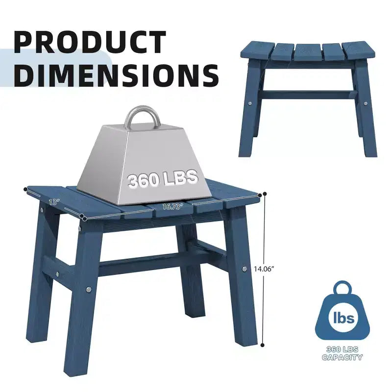 Hyleory HDPE Portable Ottoman,Ergonomic Curved Outdoor Stool