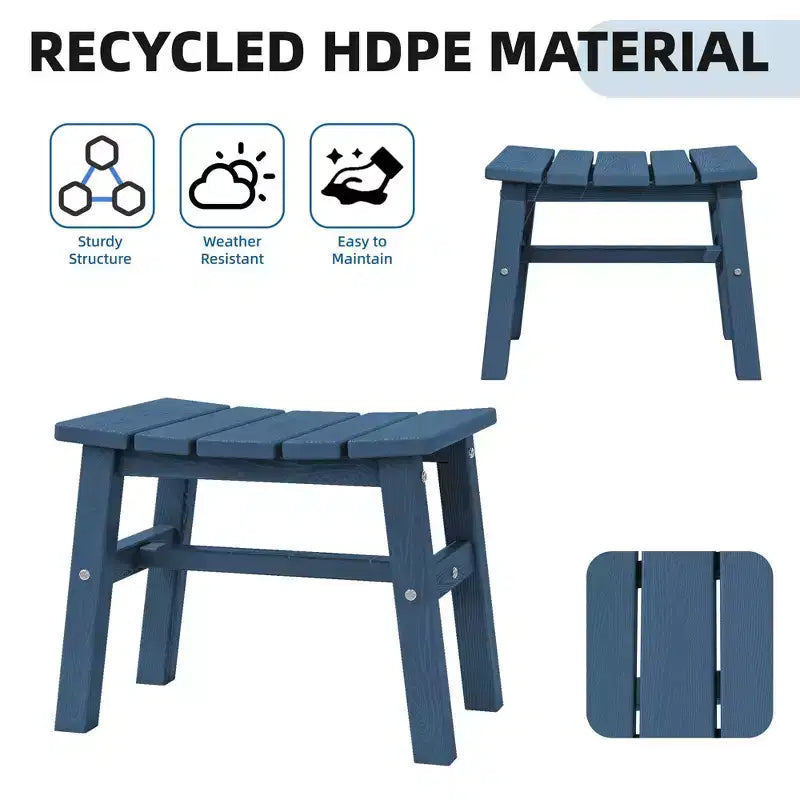 Hyleory HDPE Portable Ottoman,Ergonomic Curved Outdoor Stool