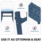 Hyleory HDPE Portable Ottoman,Ergonomic Curved Outdoor Stool
