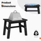 Hyleory HDPE Portable Ottoman,Ergonomic Curved Outdoor Stool