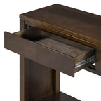 Rustic Wooden Console Table with Storage Drawers and Open Shelf, Elegant Entryway Table for Hallway and Living Room - ModernLuxe