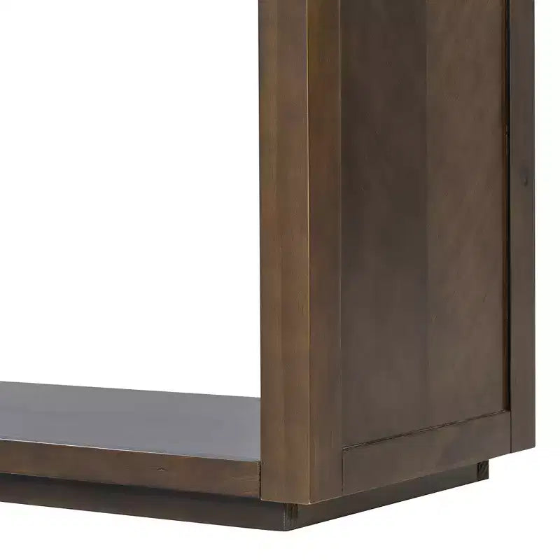 Rustic Wooden Console Table with Storage Drawers and Open Shelf, Elegant Entryway Table for Hallway and Living Room - ModernLuxe