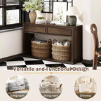 Rustic Wooden Console Table with Storage Drawers and Open Shelf, Elegant Entryway Table for Hallway and Living Room - ModernLuxe