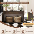 Rustic Wooden Console Table with Storage Drawers and Open Shelf, Elegant Entryway Table for Hallway and Living Room - ModernLuxe