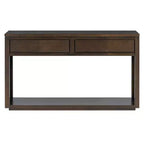Rustic Wooden Console Table with Storage Drawers and Open Shelf, Elegant Entryway Table for Hallway and Living Room - ModernLuxe
