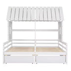 Whisen House Platform Beds with Two Drawers for Boy and Girl Shared Beds