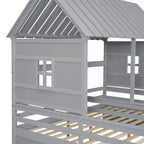 Whisen House Platform Beds with Two Drawers for Boy and Girl Shared Beds
