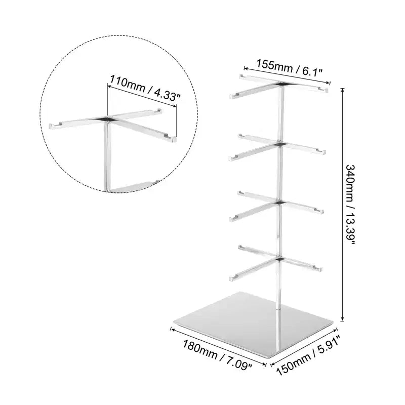 Unique Bargains Stainless Steel Durable Space-Saving Eyewear Display Sunglasses Display Stand