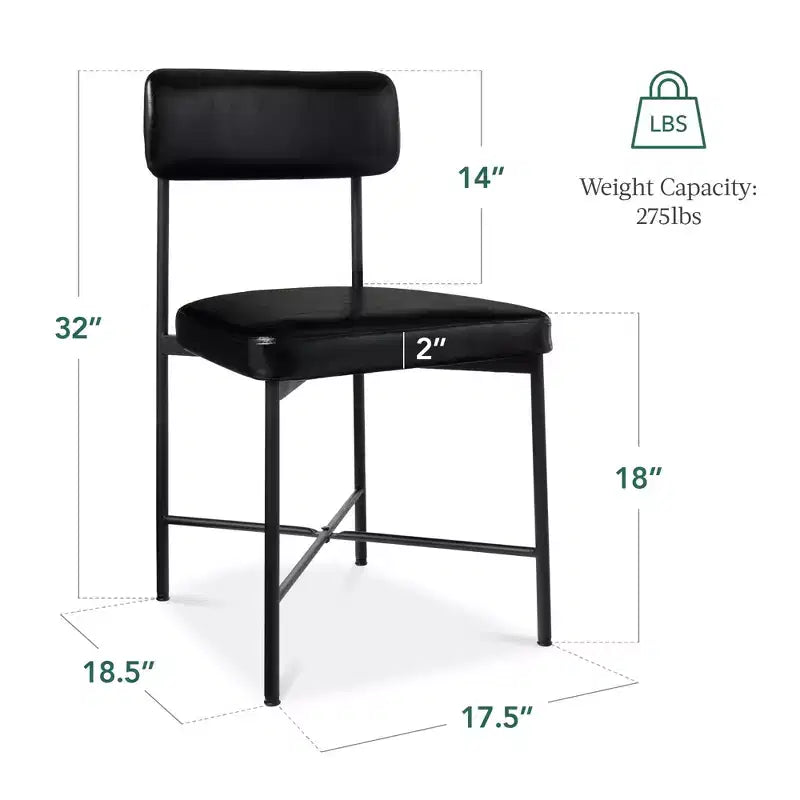 Best Choice Products Faux Leather Dining Chair Set of 2, Standard Height w/ Metal Frame