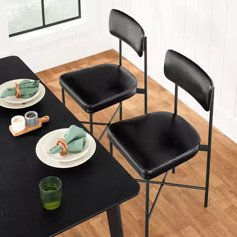 Best Choice Products Faux Leather Dining Chair Set of 2, Standard Height w/ Metal Frame