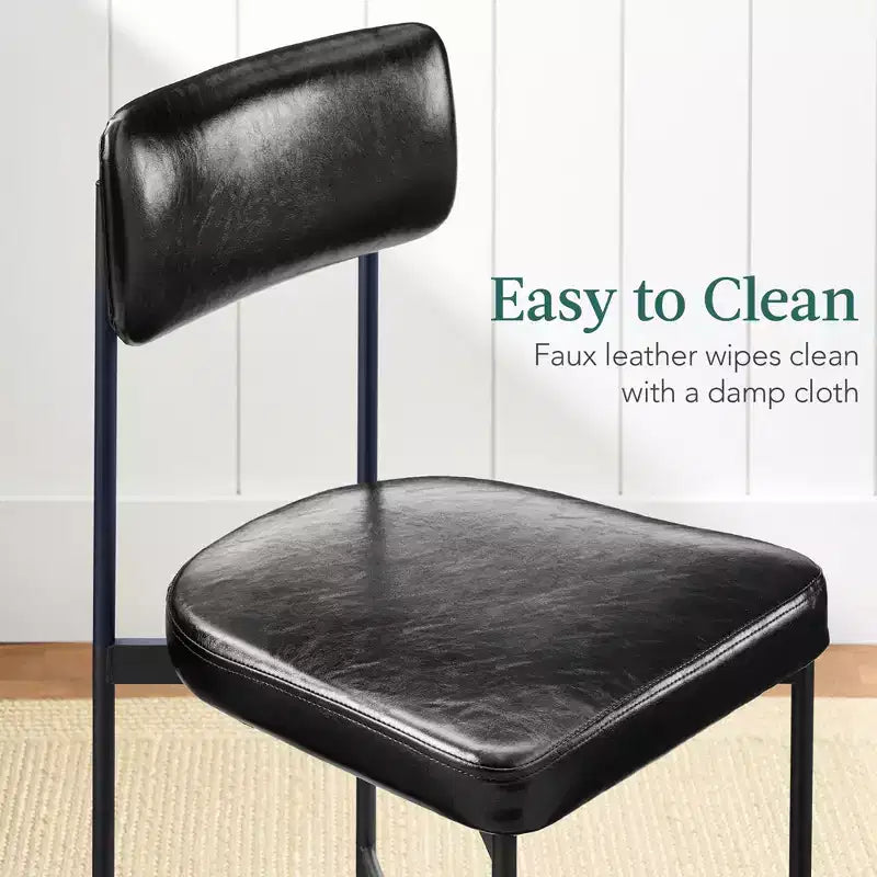 Best Choice Products Faux Leather Dining Chair Set of 2, Standard Height w/ Metal Frame