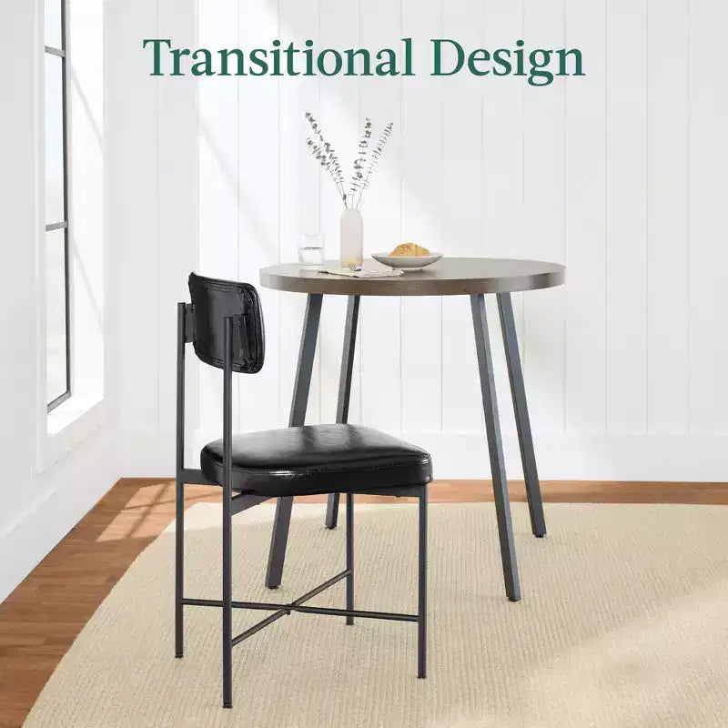 Best Choice Products Faux Leather Dining Chair Set of 2, Standard Height w/ Metal Frame