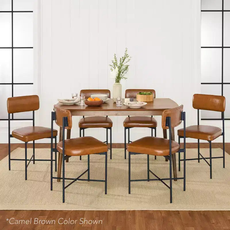 Best Choice Products Faux Leather Dining Chair Set of 2, Standard Height w/ Metal Frame